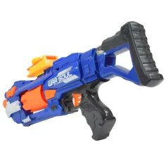 Soft Bullet Gun: Manuelle Schaumstoffpistole mit Trommelmagazin und Patronen 44cm Bild 4