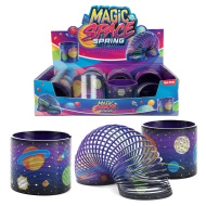 Spiralförmiges Treppensteiger-Spielzeug mit Weltraummotiv.