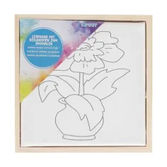 Spirit: Aufgespannte, blumengemusterte Künstlerleinwand 15 x 15 cm