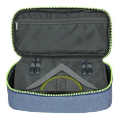 Spirit: Jeansfarbene ovale Federmappe 23x10x5,5cm Bild 4