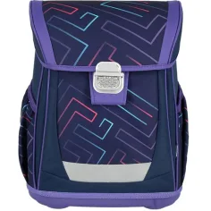 Spirit: Color Lines Schultasche, Rucksack mit bunten Linien auf lila Grund, 4-teiliges Set, 41x20x32 cm Bild 2