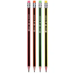 Spirit: Dreieckiger HB-Neon-Grafitbleistift mit Radiergummi in verschiedenen Farben, 1 Stück Bild 2