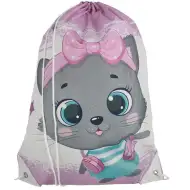 Spirit: Gray Kitty graue Katzensporttasche, Sportbeutel 33x47cm