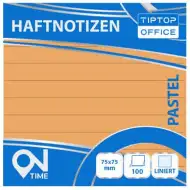 Spirit: Liniertes Pastell-Orange 100-Blatt Haftnotizblock 75x75mm