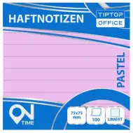 Spirit: Liniertes pastellrosa 100-Blatt selbstklebendes Notizblock 75x75mm