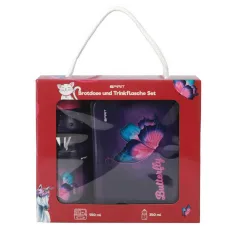 Spirit: Lunchbox- und Trinkflaschen-Set mit Schmetterlingen