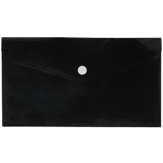 Spirit: Schwarze Dokumentenmappe mit Druckknopfverschluss, 235 x 115 mm