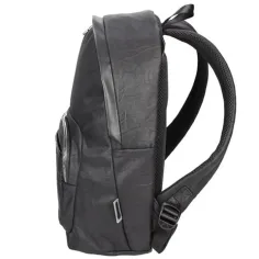 Spirit: Schwarzer Kunstleder abgerundeter Schulranzen, Rucksack 41x33x7,5cm Bild 4