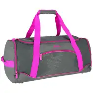 Spirit: Sporttasche für das Fitnessstudio neon pink-grau 20x51x23cm