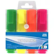 Spirit: Textmarker Neon 4er-Set Textmarker mit 1-4mm abgeschrägter Spitze