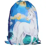 Spirit: Weißer Einhorn-Turnbeutel, Sportbeutel 47x34cm
