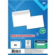 Spirit: Weißer Umschlag B6 17,6x12,6cm 100er Packung