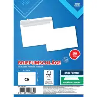 Spirit: Weißer Umschlag C6 11,4x16,2cm 50er-Pack