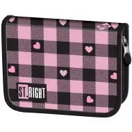 St.Right Rosa-schwarz Herzchenmuster Klappetui PC03 20,5x14x3,5 cm