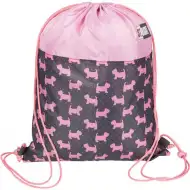 St.Right rosa Sportbeutel mit Hundemuster, 34x43cm