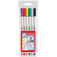 Stabilo: Pen 68 brush Pinselstift-Set 6-teilig