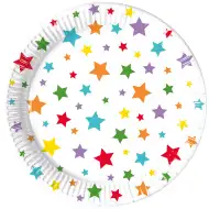 Sternförmiges 8-teiliges Pappteller-Set 20cm