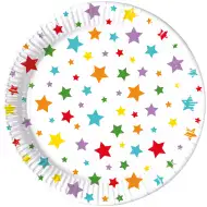Sternförmiges 8-teiliges Pappteller-Set 23 cm
