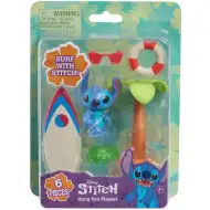 Stitch-Spielzeugfigur mit Surfbrett und Palme