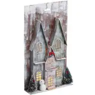 Stop &amp; Look: Weihnachtshaus aus Papier mit Licht 17x5x30cm
