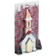 Stop &amp; Look: Weihnachtspapierkirche mit Licht 17x5x30cm
