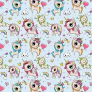 Süßes Geschenkpapier mit Einhornmuster, 100x70 cm