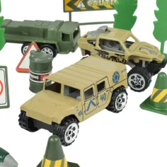 Super Army: Militärspielset mit Fahrzeugen aus Metall und Schwungradflugzeug in zwei Varianten Bild 3