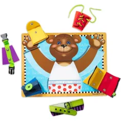 Teddybär-Lernspielzeug auf Holzbrett zur Förderung grundlegender Fähigkeiten - Melissa & Doug Bild 2