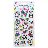 The Littlies: 3D-Panda-Bär-Aufkleberset auf einem 10x22cm Bogen
