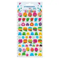 The Littlies: Süße gepunktete Muster 3D-Puffaufkleber-Set auf einem 10x22cm Bogen