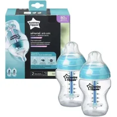 Tommee Tippee: Advanced Anti-Kolik türkis Babyflasche 2er-Set 260 ml (ab 0 Monaten)