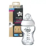 Tommee Tippee: Closer To Nature transparenter Glas-Babyflasche 250ml (ab 0 Monaten)