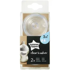 Tommee Tippee: Closer to Nature Flaschensauger mit mittlerem Durchfluss, 2 Stück (ab 3 Monaten)