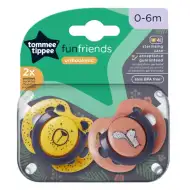 Tommee Tippee: FunFriends 2-teiliges orthodontisches Schnuller-Set in verschiedenen Ausführungen (0–6 Monate)