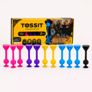 Tossit Family Pack – Saugnapf-Darts-Spiel in Pink, Lila, Blau und Gelb