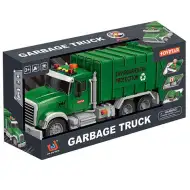 ToyStar Müllwagen in grüner Farbe mit Licht- und Toneffekten, 42 cm