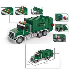 ToyStar Müllwagen in grüner Farbe mit Licht- und Toneffekten, 42 cm Bild 2