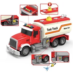 ToyStar Treibstofftankwagen in Rot mit Licht- und Soundeffekten, 36 cm Bild 2