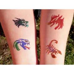 TyToo: Schablonenset für Glitzer-Tattoos von Drachen und Eidechsen 21 Stück Bild 3