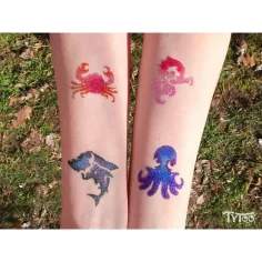TyToo: Glitzertattoo-Schablonenset Meeresbewohner, 26 Stück Bild 4