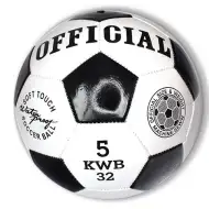 Weiß-schwarzer Kunstleder-Fußball 23cm
