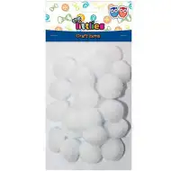 Weißes Pompon-Set 25mm 25 Stück