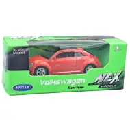 Welly: Volkswagen Käfer modernes rotes kleines Automodell 1:64