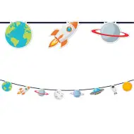 Weltall-Girlande – Astronauten- und Planeten-Dekoration
