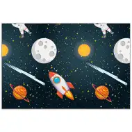 Weltraumabenteuer Kunststoff-Tischdecke 120x180cm
