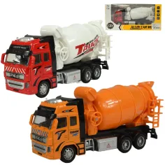 Alloy Car: Schwungrad-Betonmischer-LKW mit Licht und Ton in zwei Varianten 19cm 1 Stück