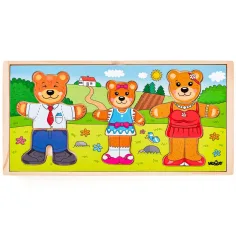 Anziehbare Bärenfamilie Holzpuzzle - Woodyland
