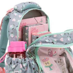 Ars Una: Cute Animals Tea Party mit Katzenmotiv, ergonomischer Schulranzen/Rucksack 33×43×22 cm Bild 5