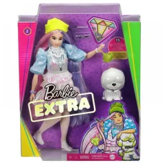 Barbie Extra: Puppe im glitzernden Kleid mit Haustier - Mattel