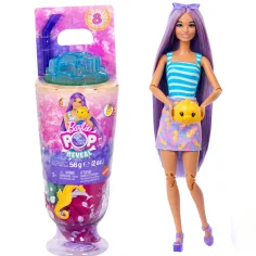Barbie Reveal duftender Shaker-Serie mit lila Haarpuppe und Seepferdchen - Mattel